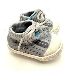 Native Jefferson Slip On Shoes‎ Infant Baby Piedmont Grey White B1 NEW in box